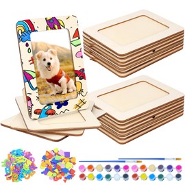 VOKOY 18 Pack Wooden Picture Frames for Crafts, DIY Wood Picture Painting Frames Kit for 4" x 6" Photos,Unfinished Standing Photo Frame DIY Wooden Craft for Art Projects Birthday Party Christmas Gifts