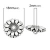 The Bead and Button Box - 10 Silver Tone Sunflower