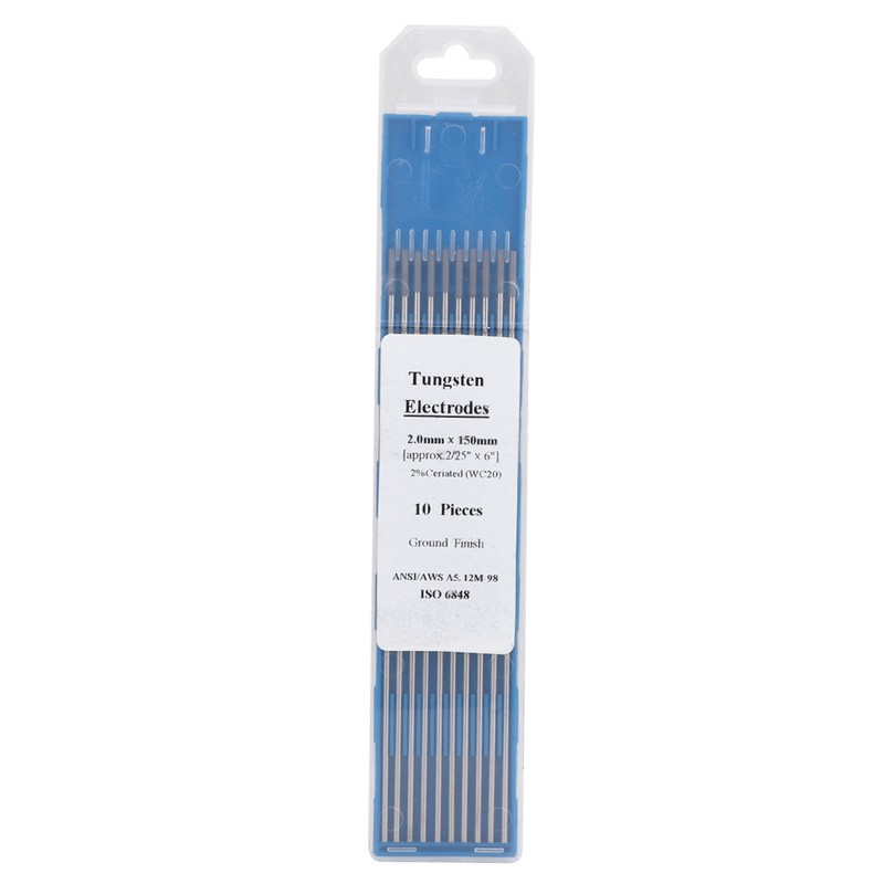 10pcs WC20 Cerium Tungsten Electrode Gray Tip for DC TIG