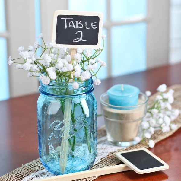 Mini Wood Chalkboard Stakes for Wedding and Party Table Markers