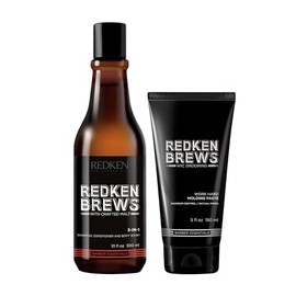 REDKEN BREWS - Shampoo 3 en 1 Redken Brews 300ml y Cera Molding Paste 150ml  Shampoo limpiador ligero para todo tipo de cabello  Shampoo 3 en 1...    