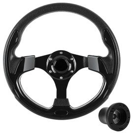 VOONKE Golf Cart Steering Wheel and Golf Adapter for EZGO TXT & RXV Golf Carts Adapter Skid -(5156BLACK)