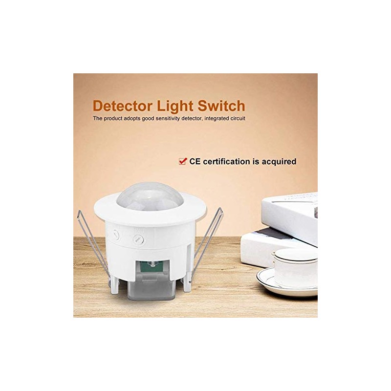 Veumoie 110V-220V 360° Infrared Recessed PIR Ceiling Motion Sensor Detector