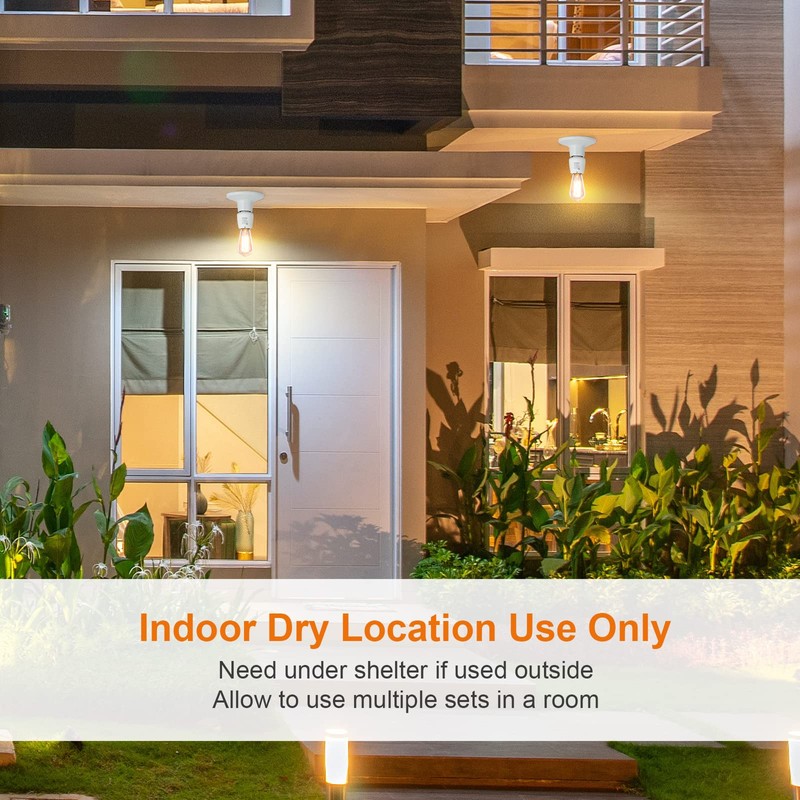 SURAIELEC Remote Control Light Socket, E26 E27 Bulb Base, 100FT