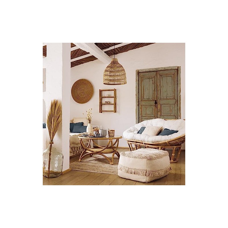 Atmosphera Seav Vase Metal and Rattan Height 26 cm Natural