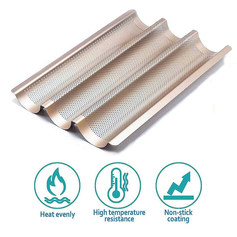 Baguette Pans for Baking 15" x 11", Carbon Steel 3