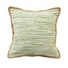 LR Home Sweet Pea Striped Jute Bordered Throw Pillow, Green/White/Tan
