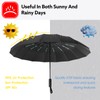 LENDOO Compact Foldable 16 Ribs Storm Proof Umbrella Large Pocket