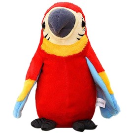 Holiberty Talking Macaw Parrot Repeat What You Say Stuffed Animal Plush Toy Electronic Record Animated Bird Shake Wings Speaking Parrot Pet Plush Interactive Toys for Kids Boys Girls Christmas Birthday Gift