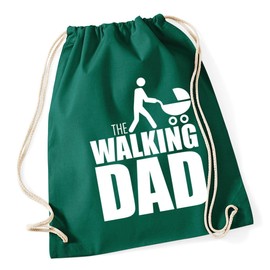 Hippowarehouse The walking dad Drawstring Cotton School Gym Kid Bag Sack 37cm x 46cm, 12 litres