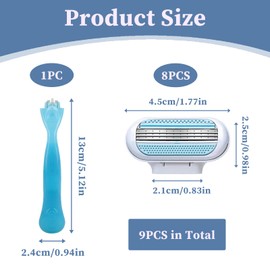 8 Stück Venus Rasierklingen Damen, Venus Smooth Ersatzklingen Damenrasierer 3 Präzisionsklingen mit Feuchtigkeitsspendenden Schutzkissen Anpassung an Körperkonturen Kompatible Rasierklingen für Frauen