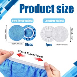 PACLVIO 12PCS Car Buffing Pads, Car Polishing Bonnet Pads, Car Orbital Buffer Polisher Pad 5 to 6 Inch Microfiber Polishing Pads, Car Wax Cover Kit for Car Waxing, Fine Polishing and Cleaning