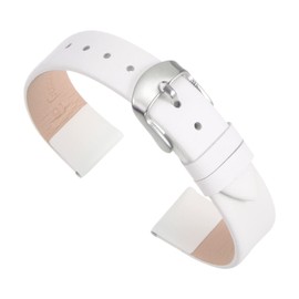 uxcell White Genuine Leather Band 12mm Width, Flat Thin Elegant Leather Watch Strap for Women