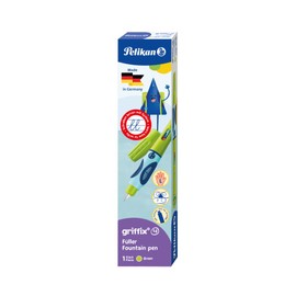 Pelikan 805681 Griffix Fountain Pen for Left-Handed Users with Twist Cap, Green, 1 Piece in Folding Box