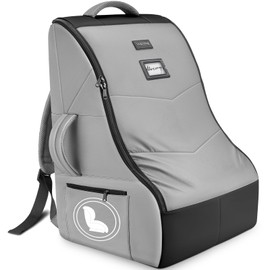 YOREPEK Carseat Cover for Airplane Travel, Sturdy Car Seat Travel Cover for Airport, Large Car Seat Travel Bag with Wear-Resistant Bottom, Carseat Backpack Baby Travel Essentials for Flying, Grey