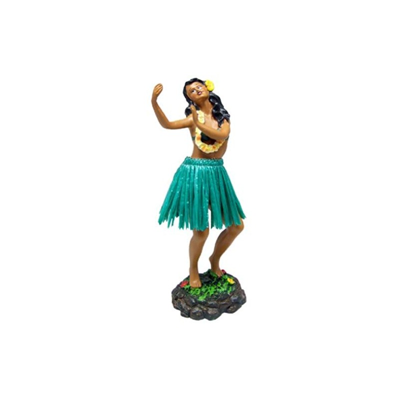 Hawaiian Dashboard Doll Leilani Girl Dancing Green