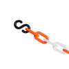 Plastic decorative safety security chain 10FT, Crowd Control Center (WHT/ORG+SHOOKS)