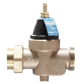 Watts 1/2-Inch Lead-Free Water Pressure Reducing Valve, NPT Union x FPT, Adjust 25-75 PSI, Max Work 400 PSI