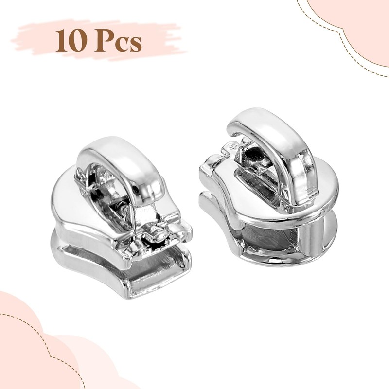 sourcing map 10 Pcs Zipper Sliders, #3 Zipper Pull Replacement