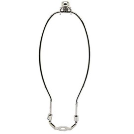 Lamp Shade Harp Holder,Silver Lamp Harp Fits E26 Light Saddle Base Adapter,Nickel Color Pipe Fitter Adapter Finial Set,Adapted All Styles of Lamp Shade,Table and Floor Lamps (10 Inch)