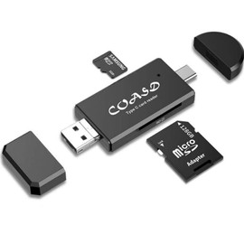 COASD Memory Card Reader SD OTG Adapter and USB 3.0 Portable for SDXC, SDHC, SD, MMC, RS-MMC, Micro SDXC, Micro SD, Micro SDHC Card and UHS-I Card (Type C)