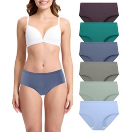 Womens Underwear Breathable Mesh Moisture-Wicking Briefs, Keeps You Cool, Soft & Lightweight Ladies Panties, 6-Pack
