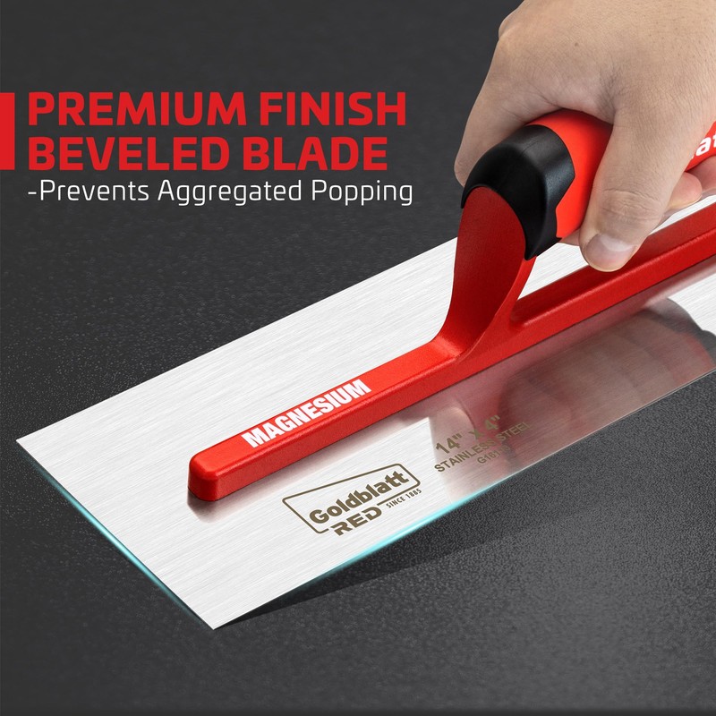 Goldblatt RED Professional Drywall Trowel, 14"x 4" Stainless Steel Finishing