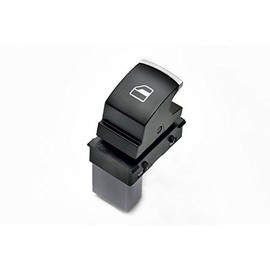 Elek Window Regulator Switch Aluminium Look Button Green for Skoda Octavia Fabia
