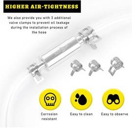 Manguera de purga de frenos, kit de herramientas de purga de tubo de válvula de retención unidireccional para embrague de coche, motocicleta, kit universal de purga de líquido de frenos para sistema