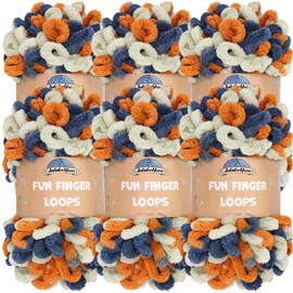 JubileeYarn - Ovillo de hilo para dedos (6 madejas), color naranja y marrón