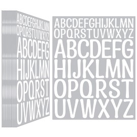 624Pcs 1-2 Inch Alphabet Stickers, 12 Sheets Vinyl Waterproof Letter Stickers, Self-Adhesive Large Stick On Letters for Class, Office, Arts, Crafts, Poster Board, Mailboxes, Handbook (White)
