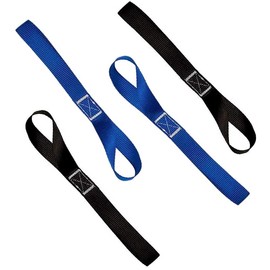 Soft Loop Tie Down Straps, Loops for Motorcycle Car Cargo Truck Boat UTV ATV TV Dirt Bikes Secure Trailer Lawn & Garden Equipment. (4-Pack)
