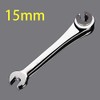 1Pcs 15mm Double Open End Tubing Wrench Chrome Vanadium Steel