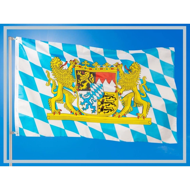 ARICONA FLAGS Bavaria flag - Bavarian flag with lions 2x3ft