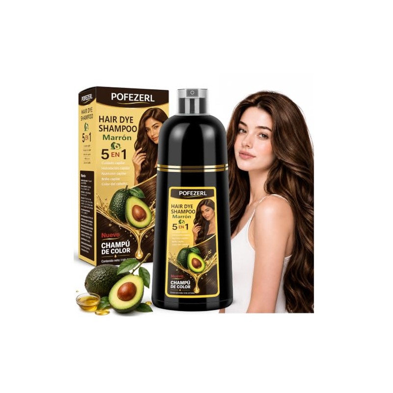 Shampoo para Canas, Hair Dye Shampoo Cubre Canas al Instante,