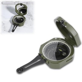 Geological Compass, Outdoor Compass, Waterproof, Luminous Compass with Clear Scale, Suitable for Geological Surveying, Orienteering, Outdoor Adventure