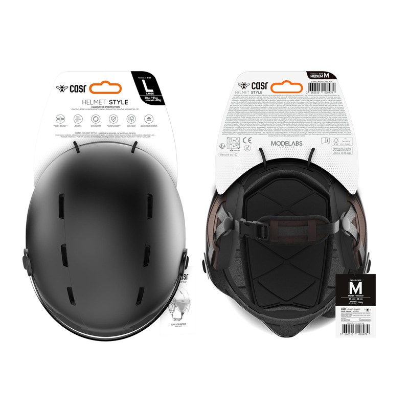 CASR M Protective Helmet, Cream, L, Shockproof, Breathable, Durable Materials