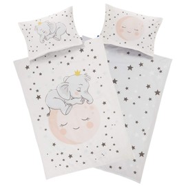 Aminata Kids - Children's Bedding Set 100 x 135 cm, White Grey, 100 x 135 cm