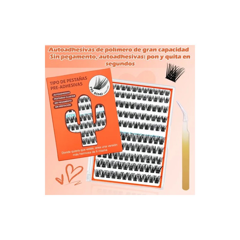 Extensiones Pestanas Autoadhesivas Naturales Mix 10-16mm Diy Color Ágata