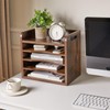 YMYNY Wooden Desktop File Organizer with Handle, Document Letter Mail