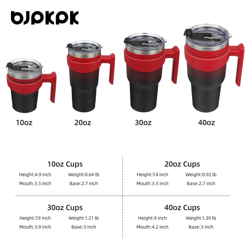 BJPKPK 40oz Stainless Steel Double Wall Insulated Tumbler With Handle