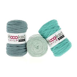 Hoooked RibbonXL Economy Set of 3 Rolls Each 120 Metres Giant Textile Yarn Made from Recycled Clothing (Catchy Spring)