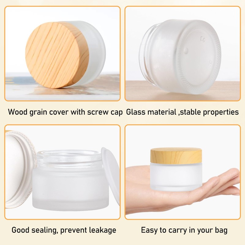 SUNOYA Cosmetic Glass Cream Jar, Pack of 12 Empty Jars