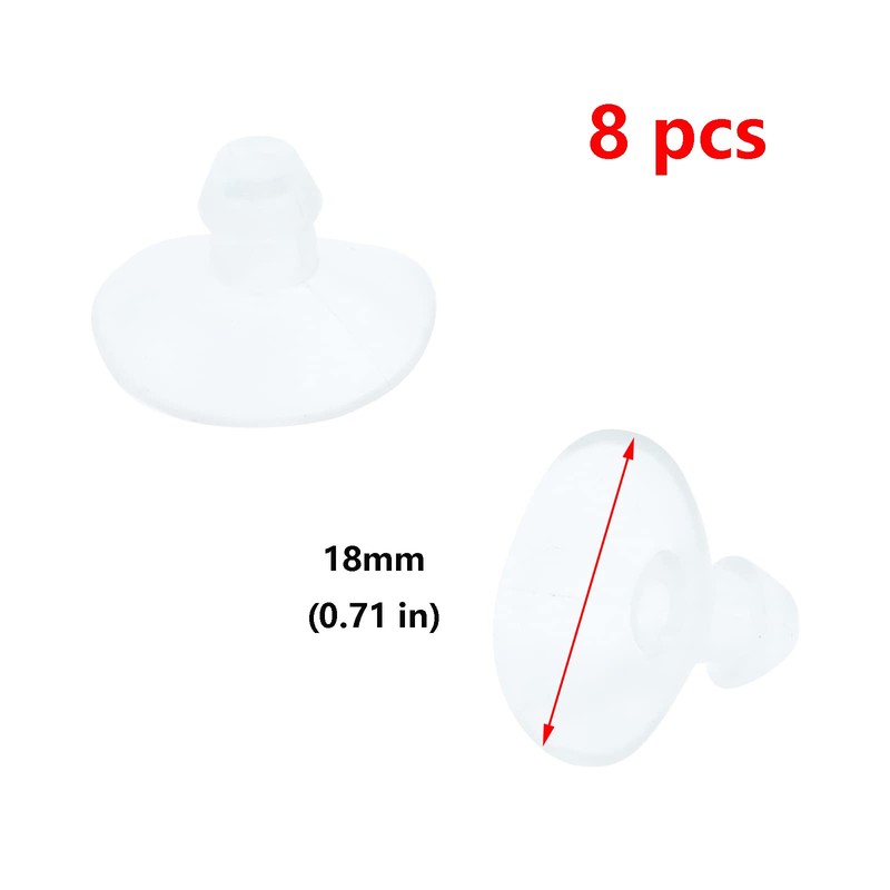 Antrader 18mm/0.7" Furniture Desk Glass Rubber Transparent Anti-Collision Suction Cups