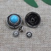 Mingchen Unique Metal Eye Decorative Buckle Blue Turquoise Round Shape