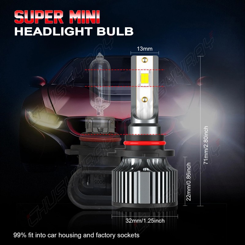 CHUSYYRAY 6x 6000K LED Headlight Fog Light Bulbs kit For