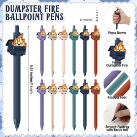 Sayglossy 12 Sets Dumpster Fire Gifts Funny Ballpoint Pens and Bookmarks Back to School Gifts for Teachers Students Support Pen Bulk for Employee Coworkers Staff Team Office