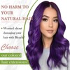 RUNATURE Micro Ring Extensions, Real Hair, Purple, 50 cm, Remy