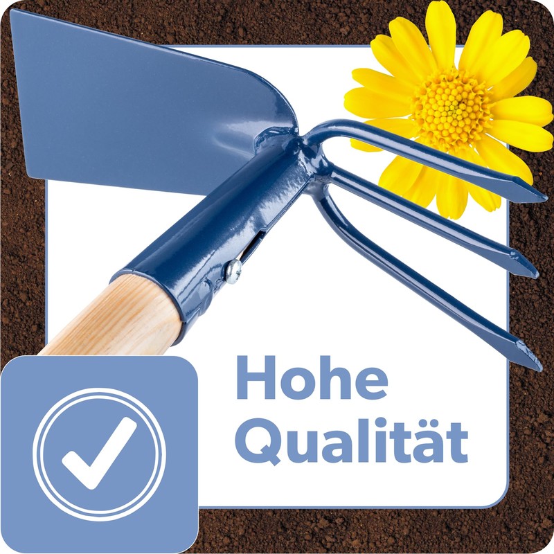 KADAX Metal Hoe with Wooden Handle, Double Hoe for Garden