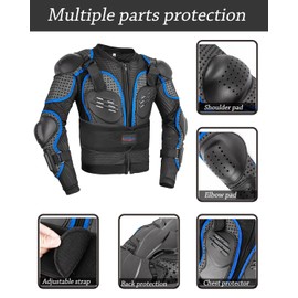 Kids Motorcycle Jacket-Dirt Bike Gear for MTB ATV,Motocross Armor Jacket,Chest Back Elbow Protection for Skateboard Skating